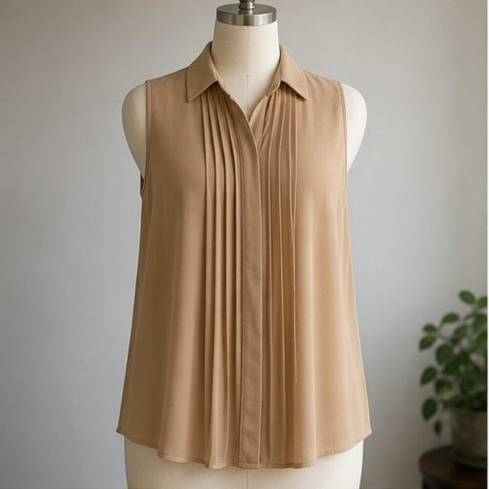 Camel Ruffle Blouse